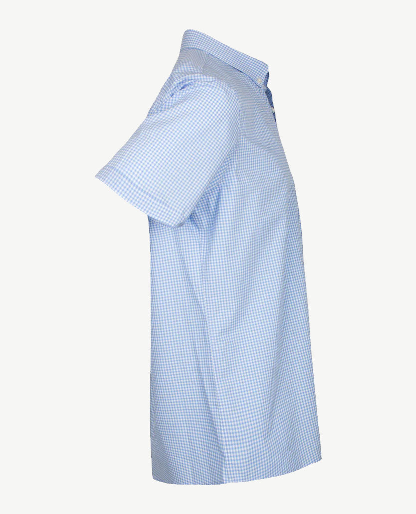 Brax - Overhemd Dan - Ruitje in  blue en wit