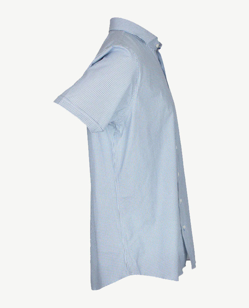 Brax - Overhemd - Klein dessin bleu, navy en wit