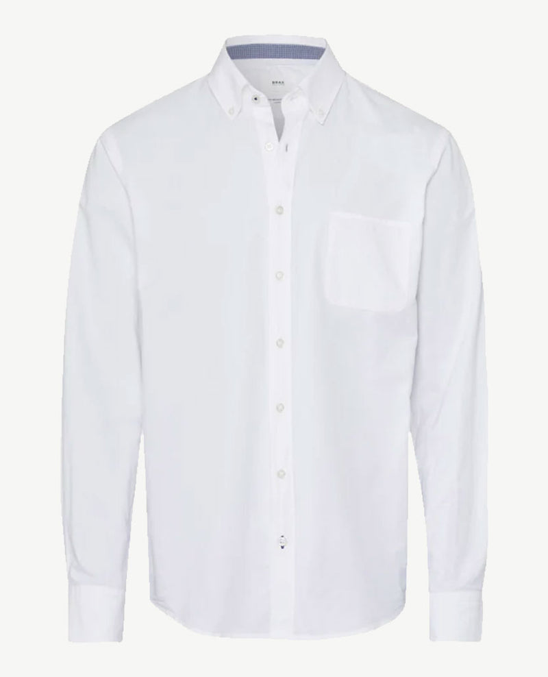 Brax - Overhemd button-down - Donald - Oxford - wit