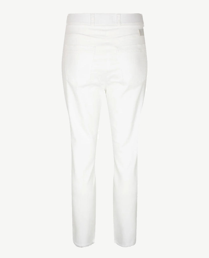 Brax Raphaela - Lavina Fringe - Elastiek rondom - jeans - 6/8 lengte - wit