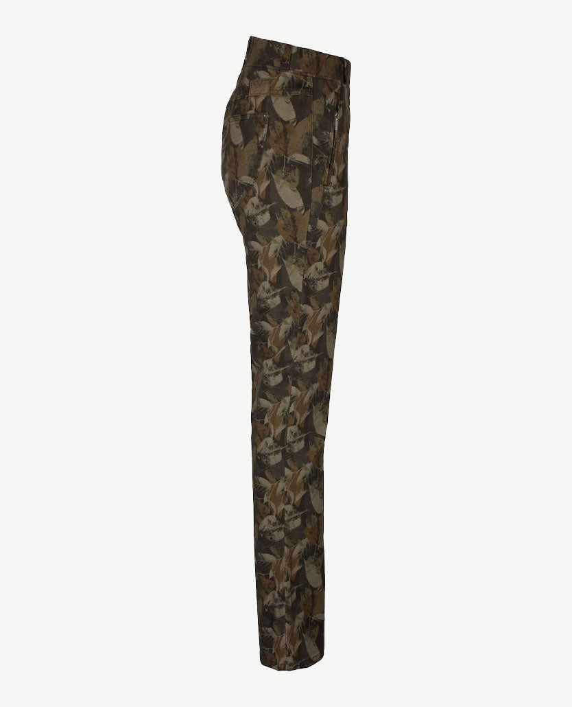 Brax Raphaela - Lavina Zip - Elastiek rondom - katoen - Korte lengte - Dessin blad