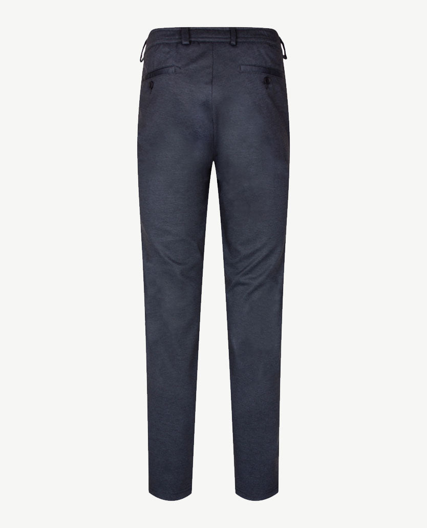 Brax - Thore - Instapbroek voor heren - Jersey - Werkje navy met grijs
