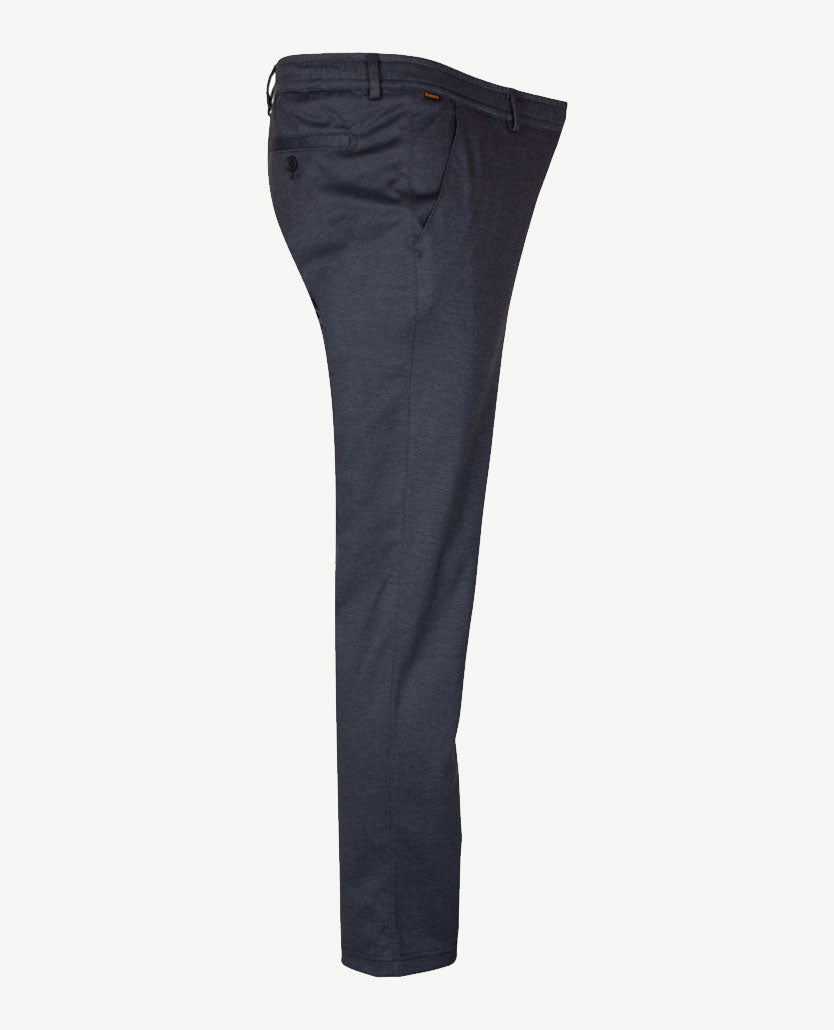 Brax - Thore - Instapbroek voor heren - Jersey - Werkje navy met grijs