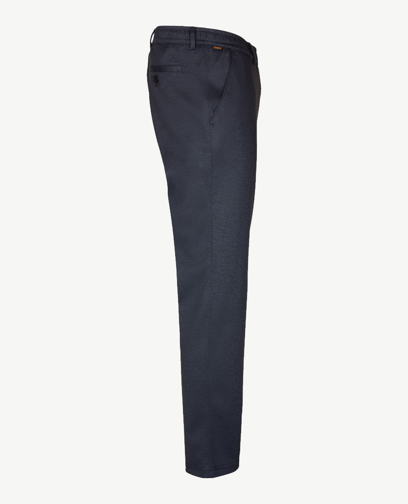 Brax - Thore - Instapbroek voor heren - Jersey - Werkje navy met grijs