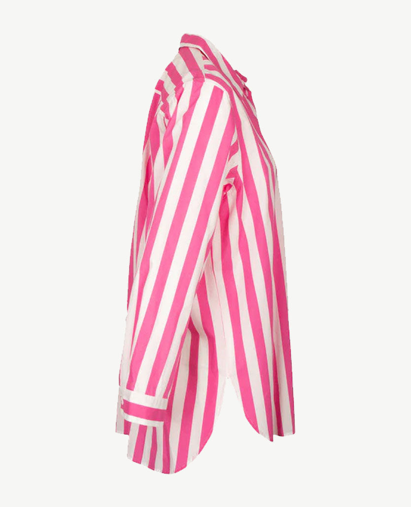 Erfo - Blouse oversized - Brede streep pink en wit