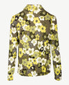 Frank Walder  - Blouson/tuniek  met hangcoll - Groot bloemdessin in groenen met wit en zwart