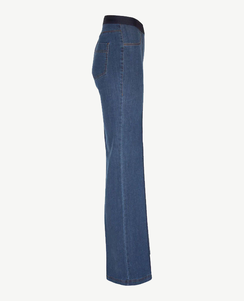 Gardeur - Elastiek rondom - Zilla - Flare jeans - Normale lengte - Midblue