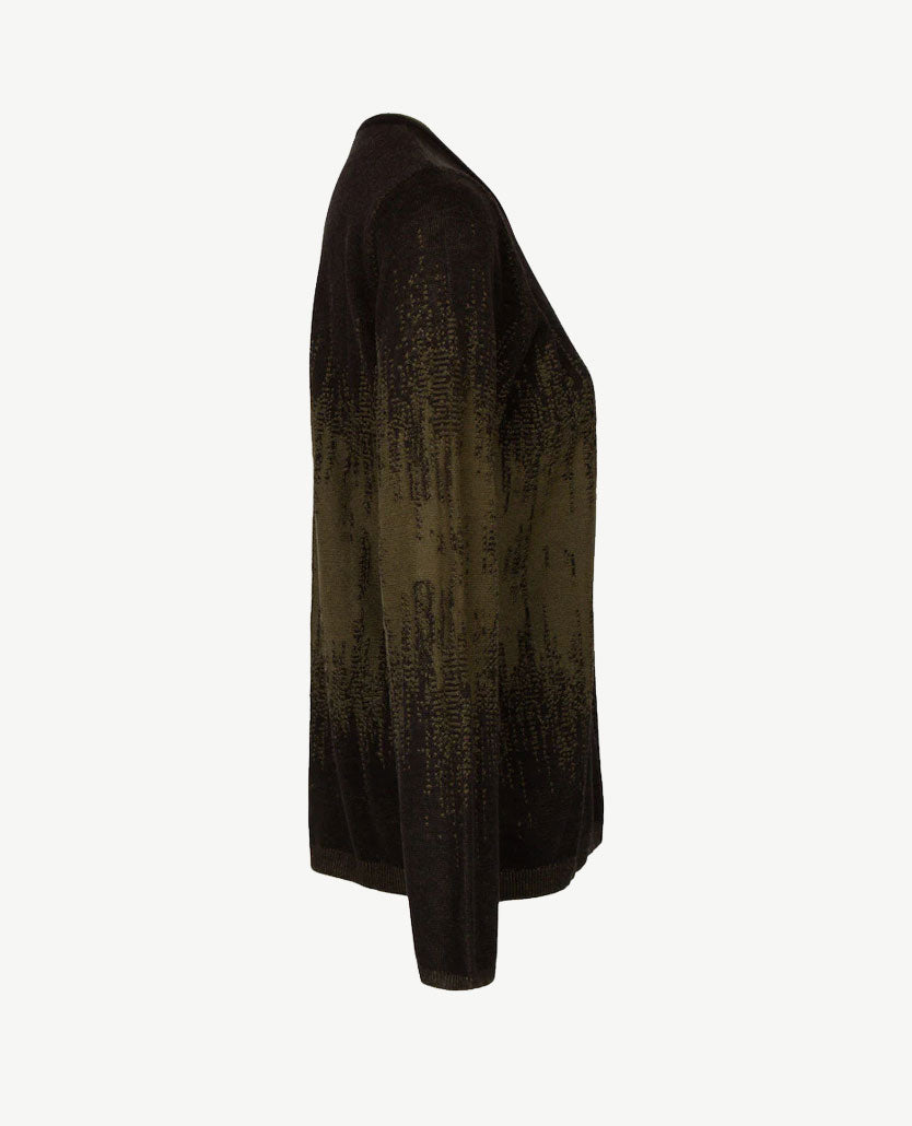 Gollé Haug - Pullover ronde hals - Khaki met zwart