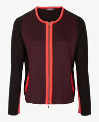 Gollé Haug - Vest met rits - bordeaux, zwart en warm rood