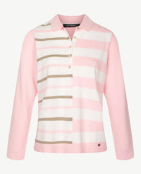 Gollé Haug - Gebreide polo - Rose, beige en wit