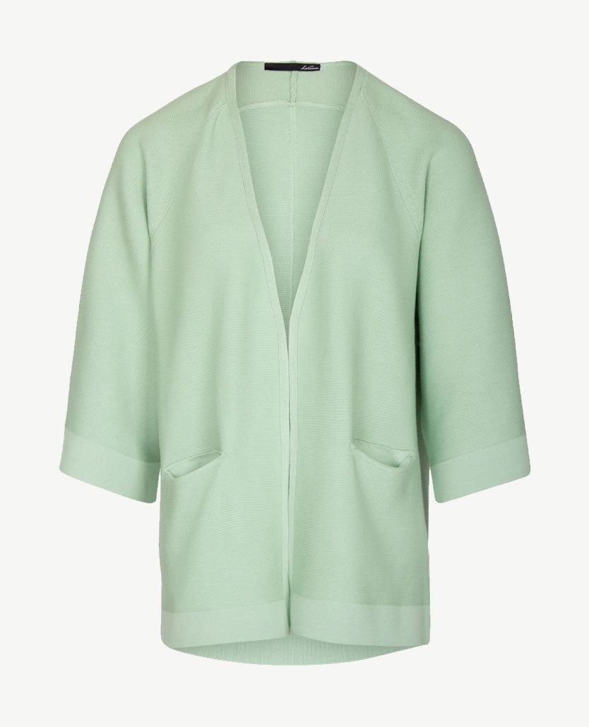 Le Comte - Lang gebreid vest in pastel groen