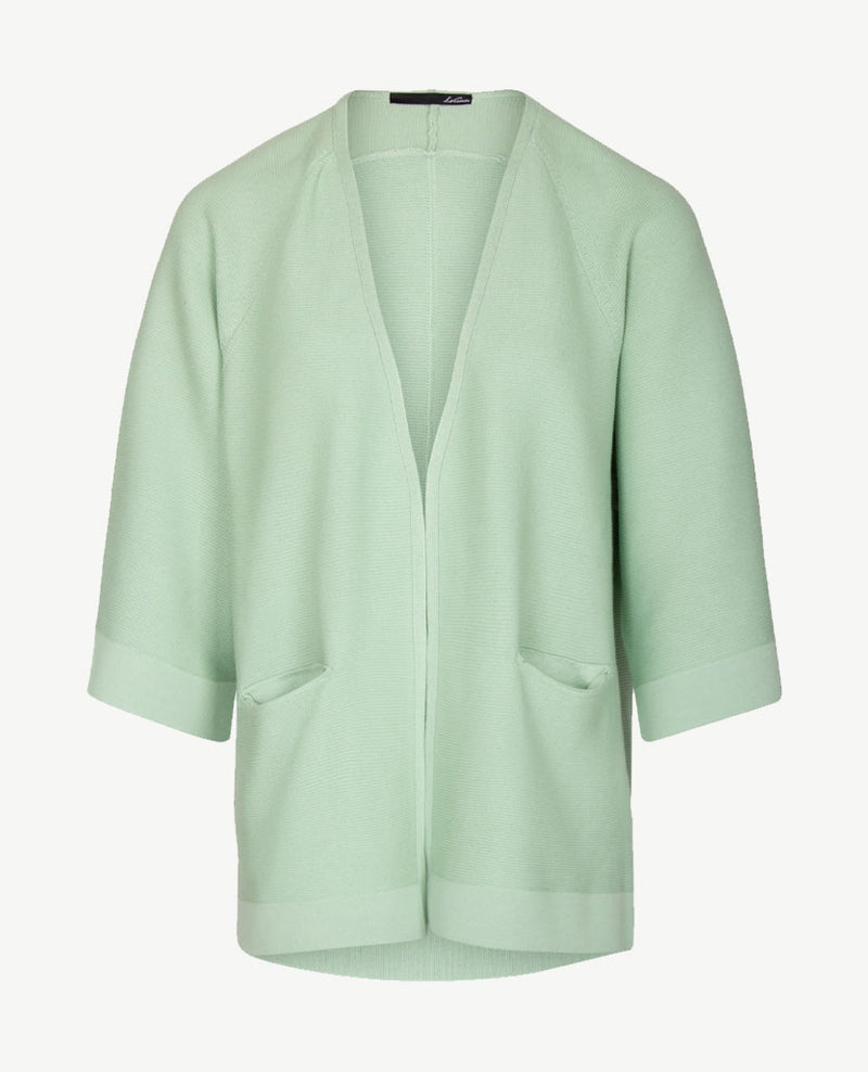 Le Comte - Lang gebreid vest in pastel groen