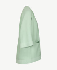 Le Comte - Lang gebreid vest in pastel groen