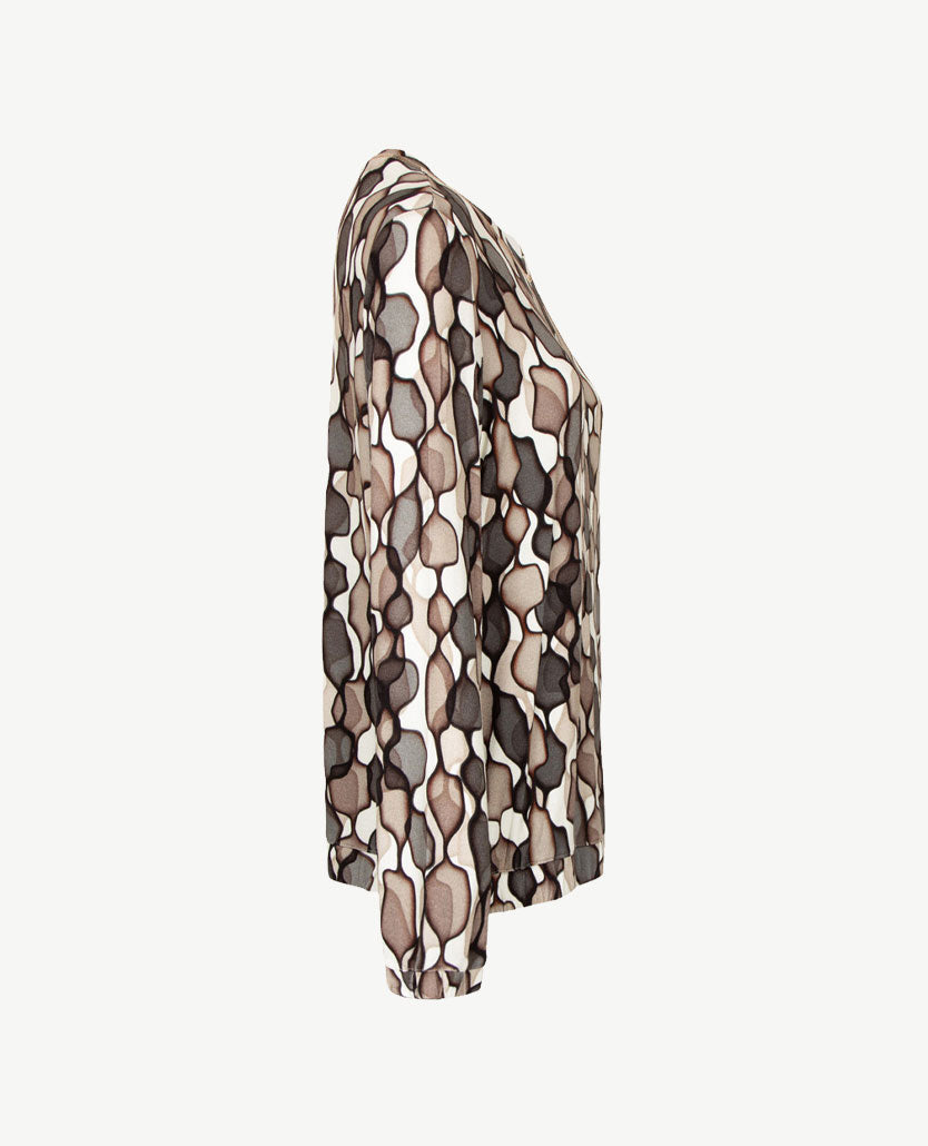 Le Comte - Lichte pullover - Ronde hals - Beiges met grijs, zwart en off-white