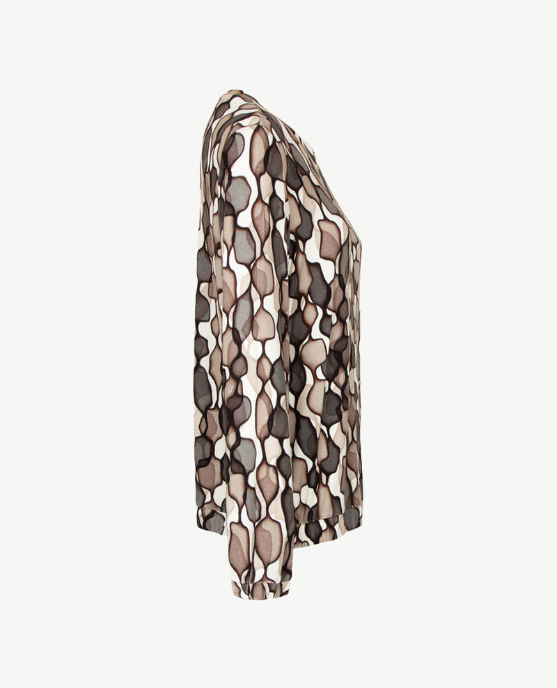 Le Comte - Lichte pullover - Ronde hals - Beiges met grijs, zwart en off-white