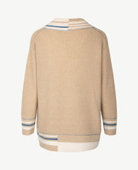 Le Comte - Pullover - V-hals - Beige, off-white en blue