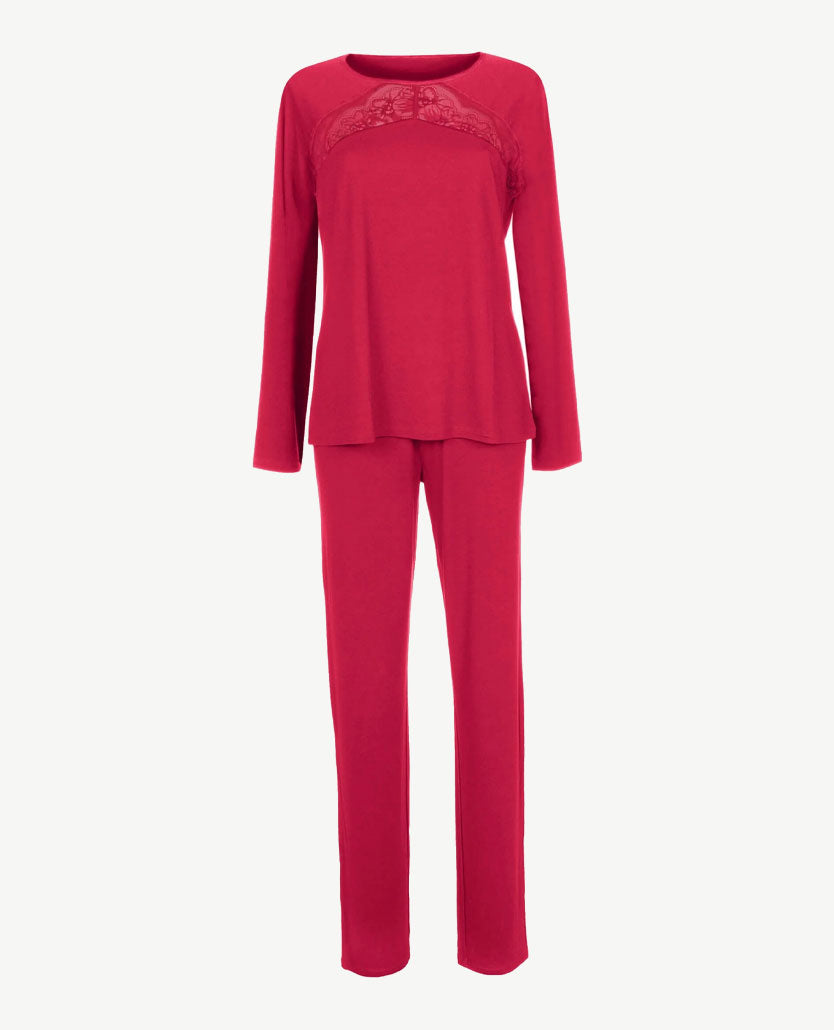 Lisca - Charmante pyjama - ronde hals - Warm rood