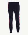 Michèle - Broek elastiek rondom  - Travel - Extra Slim leg - Korte lengte - Zwart/rood/wit
