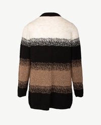Rabe - Halflang Vest - Taupe, off-white en zwart