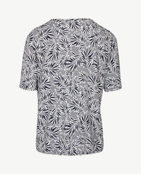 Rabe - Blouson/Top - ronde hals - Blad marineblauw en wit