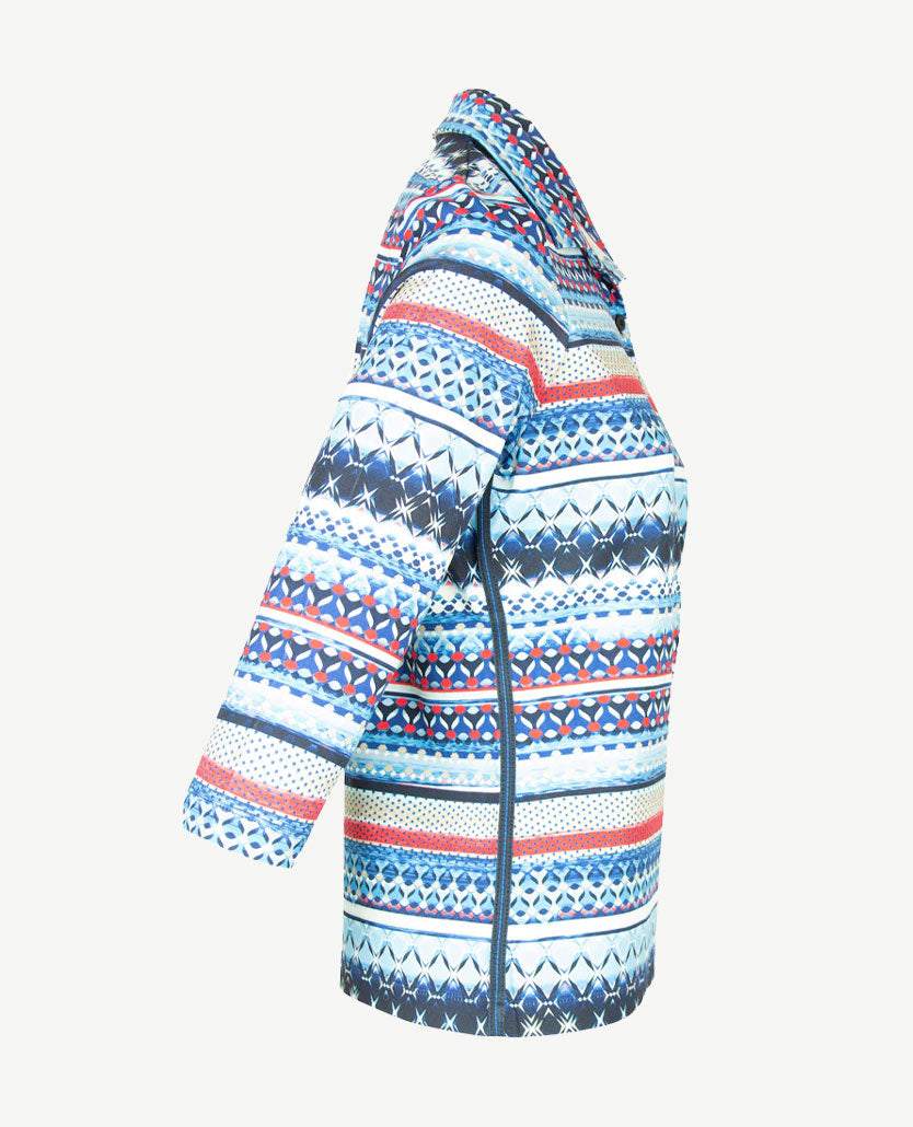 Rabe - Polo in katoen - Blauwen, marine, wit, rood en beige