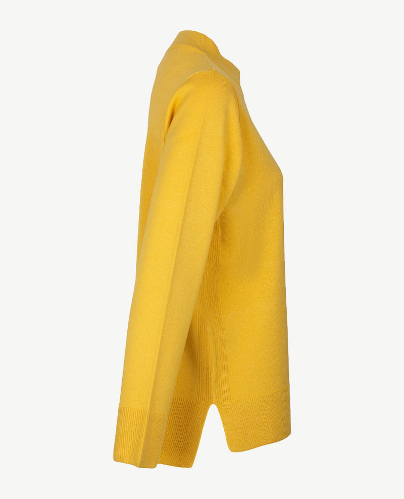 Rabe - Pullover ronde hals - gebreid - Donker geel