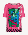 Rabe - Top - Pink, wit, groen en kobalt