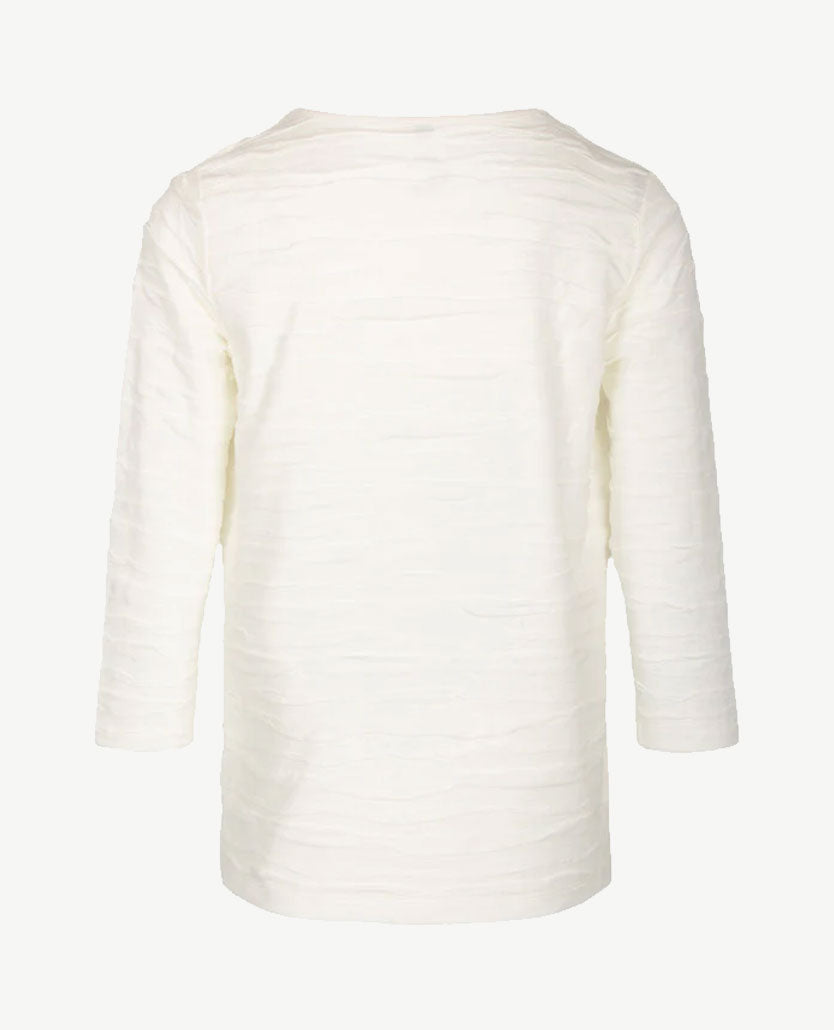 Rabe - Top - ronde hals - Reliëf - Off-white