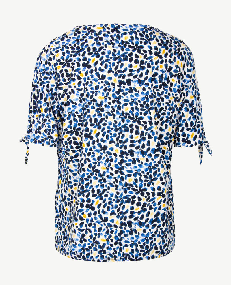 Rabe - Top/blouson - Dessin marine, geel en wit