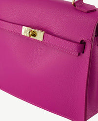 Tas - Helene- Leer - Fuchsia