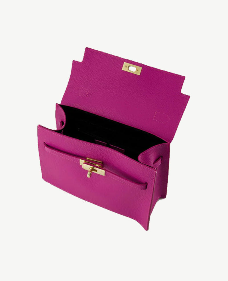 Tas - Helene- Leer - Fuchsia