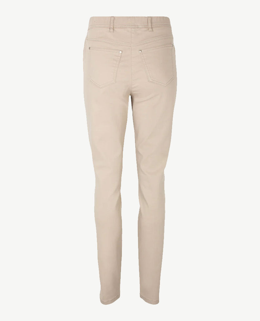 Toni Dress - Elastiek rondom - Alice - Katoen - Beige - Normale lengte