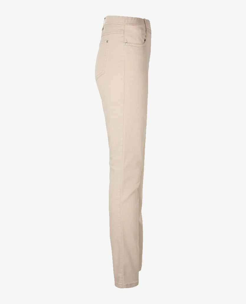 Toni Dress - Elastiek rondom - Alice - Katoen - Beige - Normale lengte