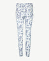 Zerres - Elastiek rondom - Leggy - Korte lengte - Dessin bloem met staalblauw en wit