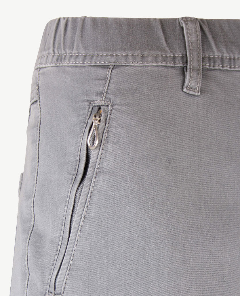 Toni - Alice zip - 7-8 - Elastiek rondom - Jeans - Grijs - Normale lengte