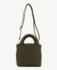 Schoudertas - Handtas - Gevlochten - Olive crossbody
