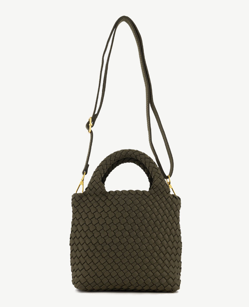 Schoudertas - Handtas - Gevlochten - Olive crossbody