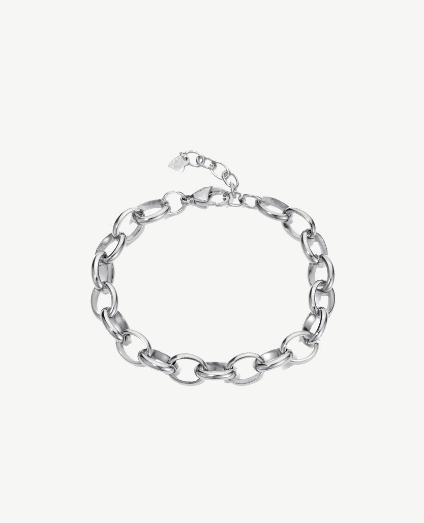 Armband - Middelgrote schakel - zilverkleurig