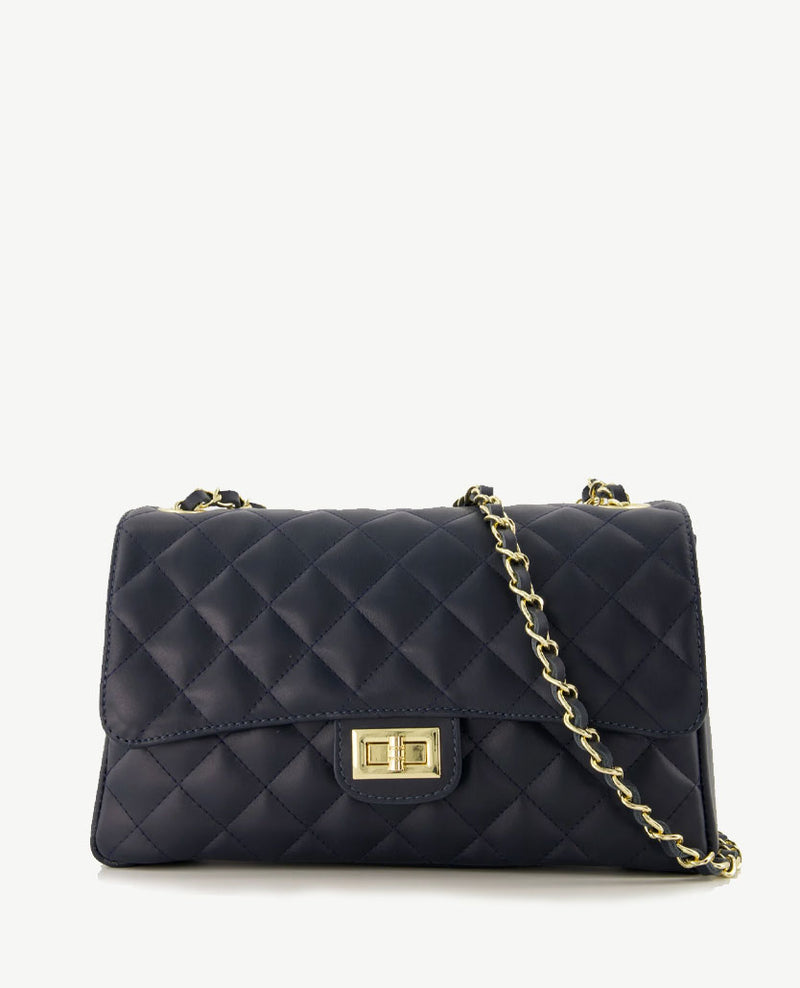 Tas - Audrey - Leer - Medium - Navy