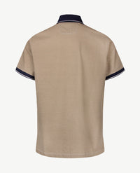 Baileys - Polo - Blokje beige met off-white en navy