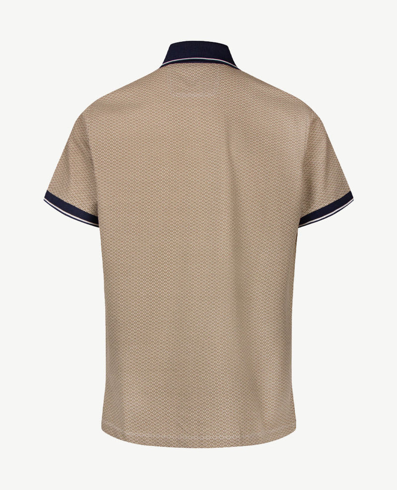 Baileys - Polo - Blokje beige met off-white en navy