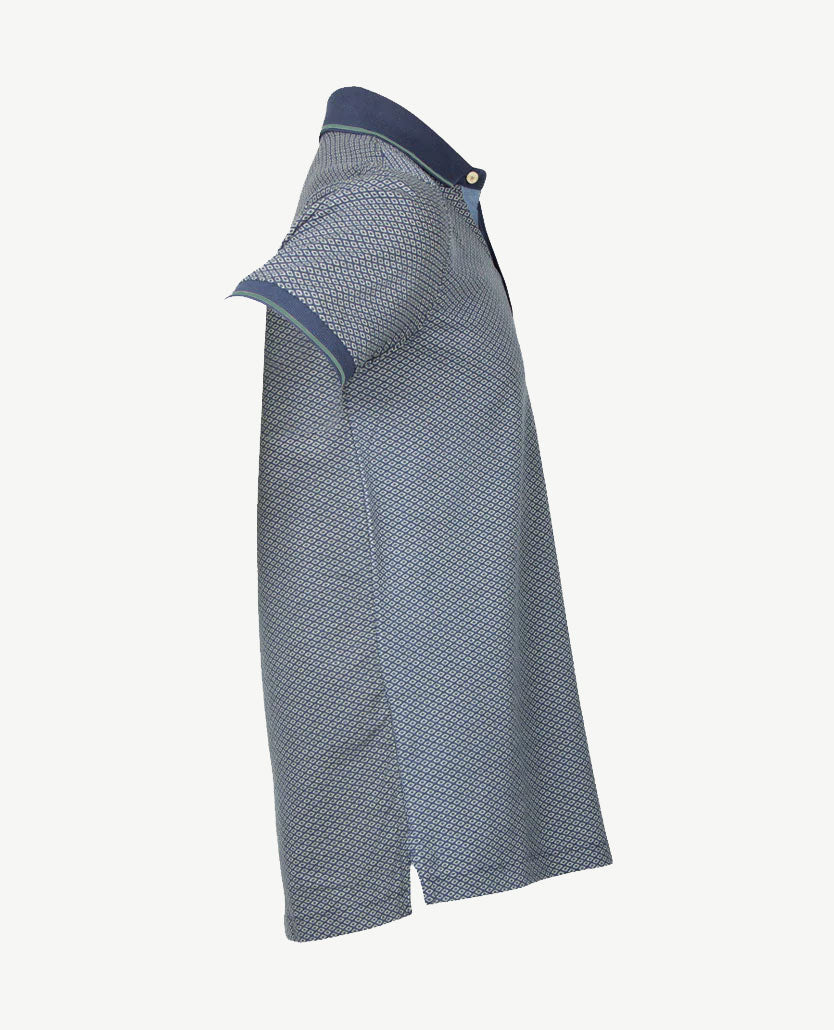 Baileys - Polo - Blokje blauw met wit en groen