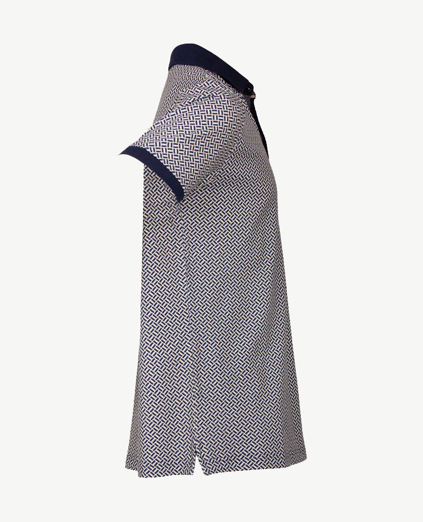 Baileys - Polo met borstzak - Blokje in navy met zalm, blue en wit