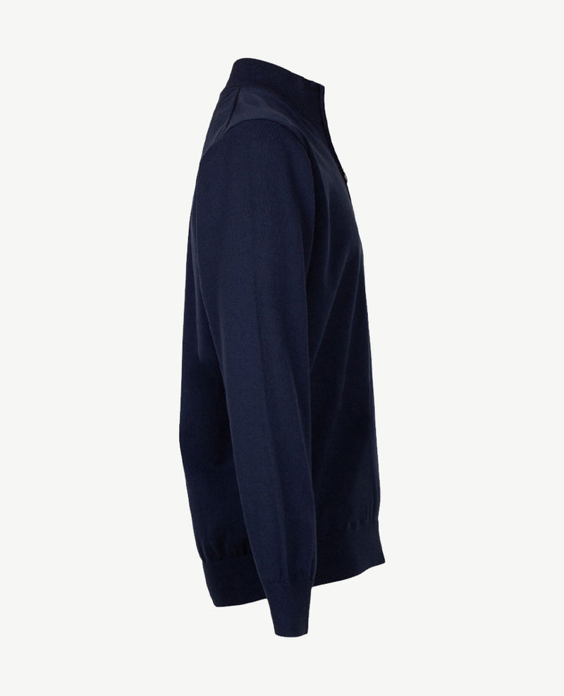 Baileys - Polo met rits - Gebreid - Marineblauw