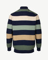 Baileys - Polo met rits - Gebreid - Streep - Navy, beige, camel en groen