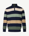 Baileys - Polo met rits - Gebreid - Streep - Navy, beige, camel en groen