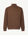 Baileys - Polo met rits - Sweat - Mêlée - Taupe met navy