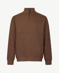 Baileys - Polo met rits - Sweat - Mêlée - Taupe met navy