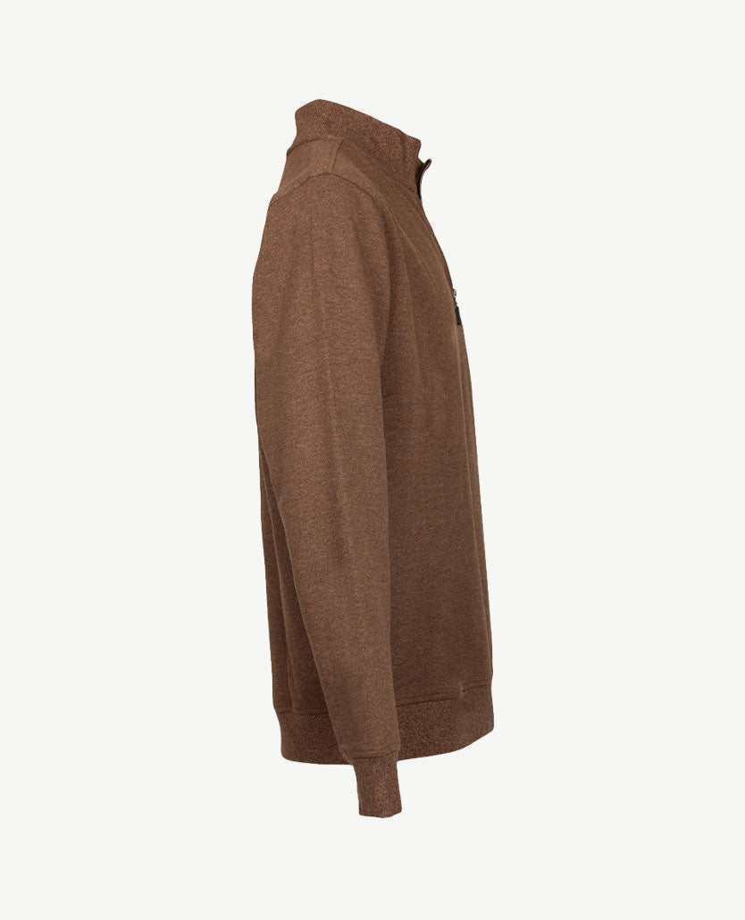 Baileys - Polo met rits - Sweat - Mêlée - Taupe met navy
