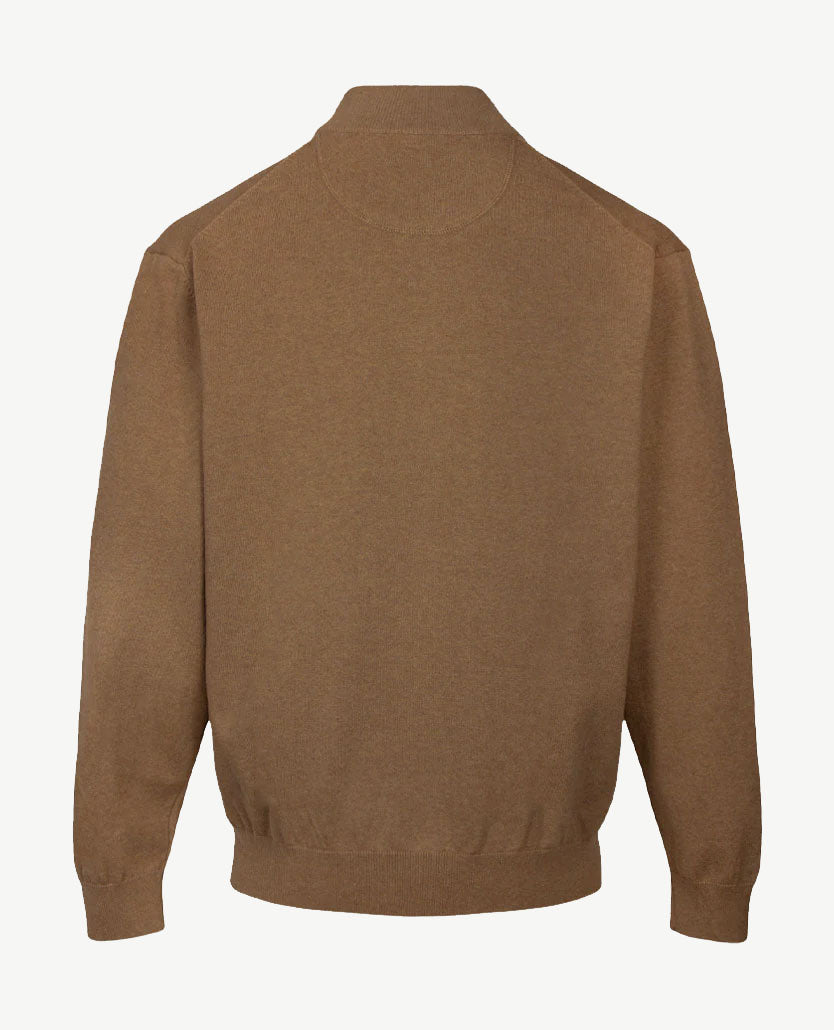 Baileys - Polo met rits - Gebreid - Mêlée taupe
